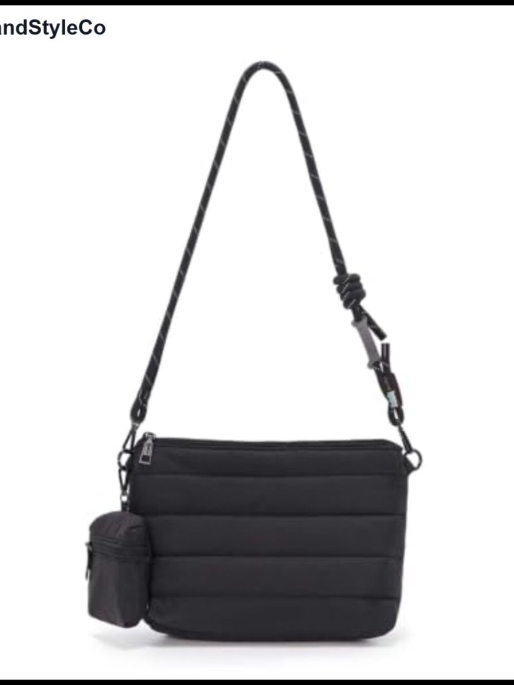 Puffy Crossbody Bag with Adjustable Nylon Strap, Lightweight Purse with Card